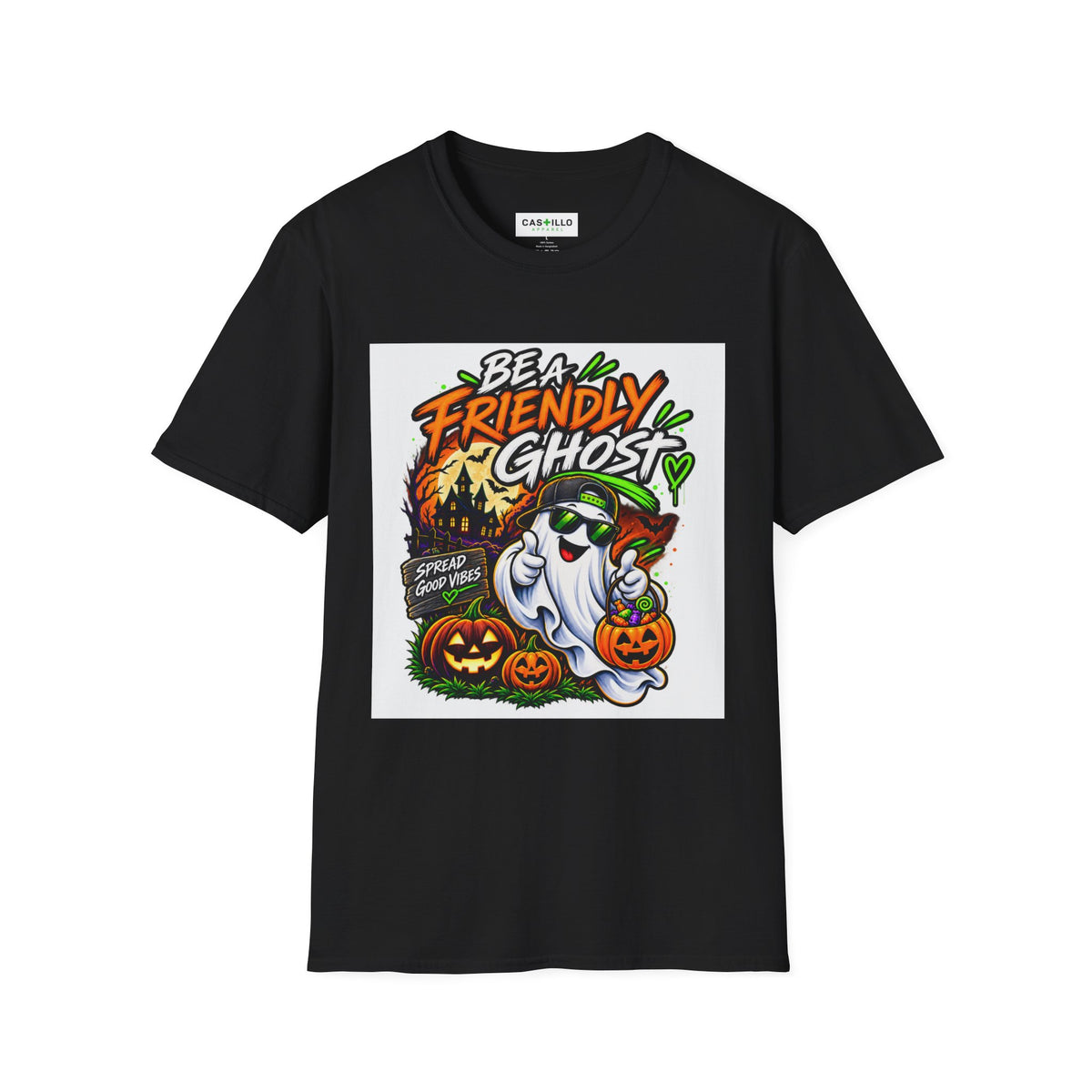 Be a Friendly Ghost - Positive Halloween T-Shirt | CAS+ILLO Apparel