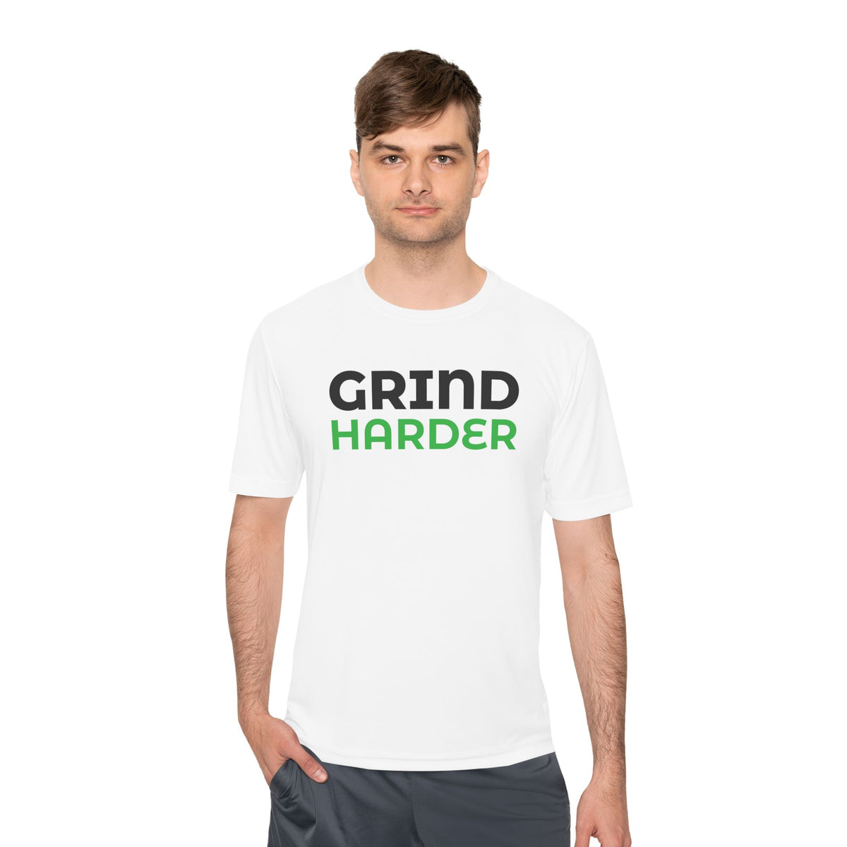 GRIND HARDER – Moisture-Wicking Performance T-Shirt | CAS+ILLO Apparel