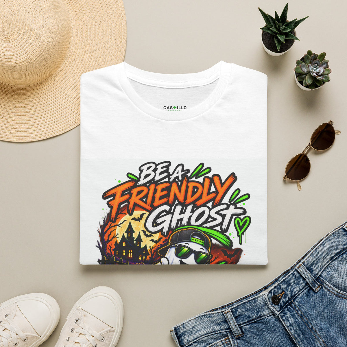 Be a Friendly Ghost - Positive Halloween T-Shirt | CAS+ILLO Apparel
