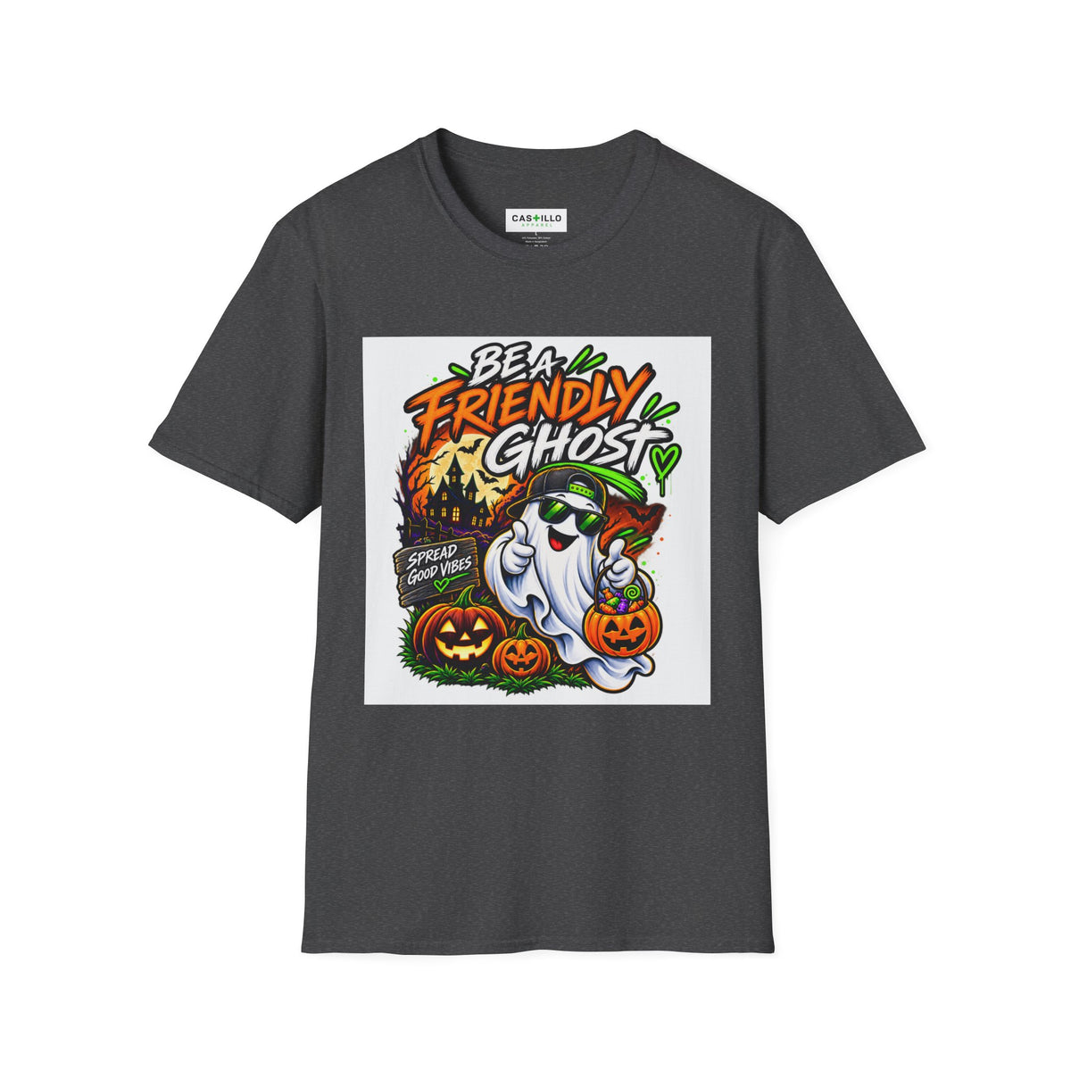 Be a Friendly Ghost - Positive Halloween T-Shirt | CAS+ILLO Apparel