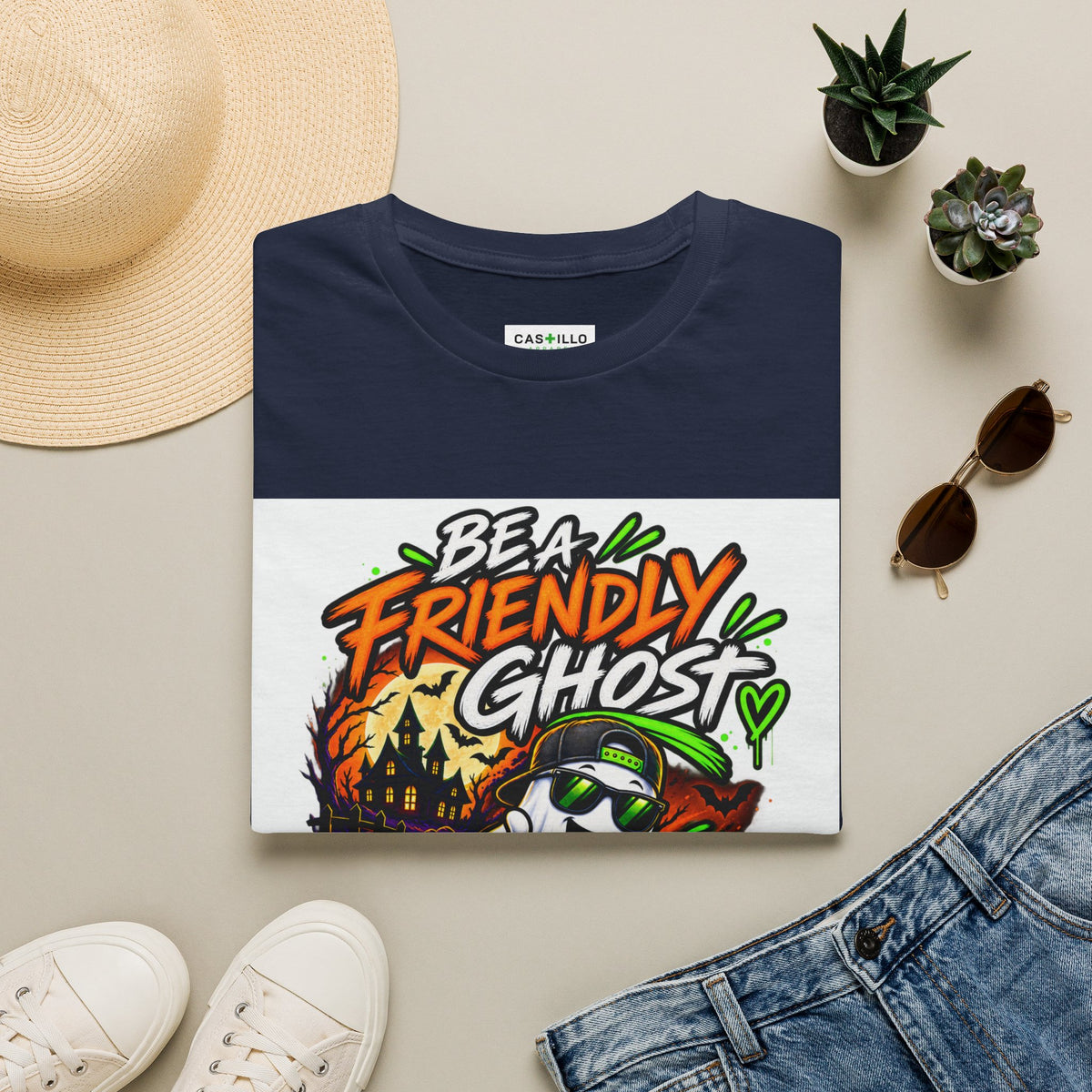 Be a Friendly Ghost - Positive Halloween T-Shirt | CAS+ILLO Apparel