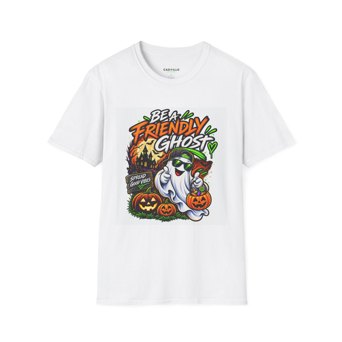 Be a Friendly Ghost - Positive Halloween T-Shirt | CAS+ILLO Apparel