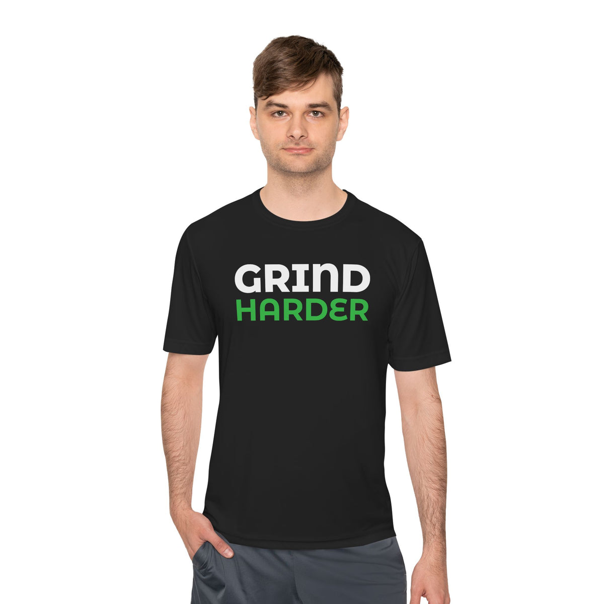 GRIND HARDER – Moisture-Wicking Performance T-Shirt | CAS+ILLO Apparel