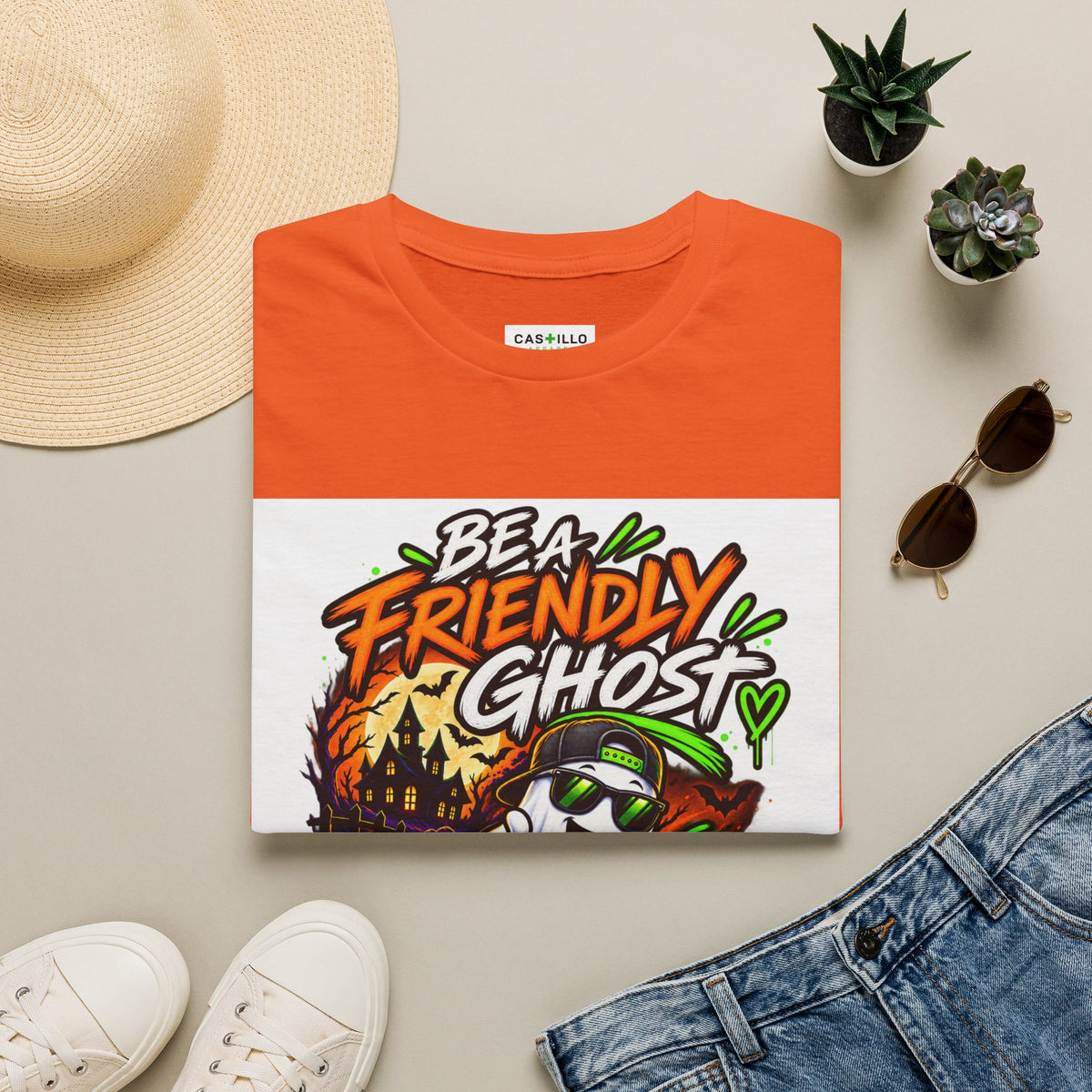 Be a Friendly Ghost - Positive Halloween T-Shirt | CAS+ILLO Apparel